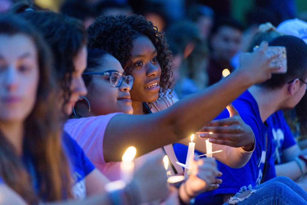 Class of 2021 Twilight Induction Ceremony held on the South Green on August 28, 2017. - (Evan Krape / University of Delaware)