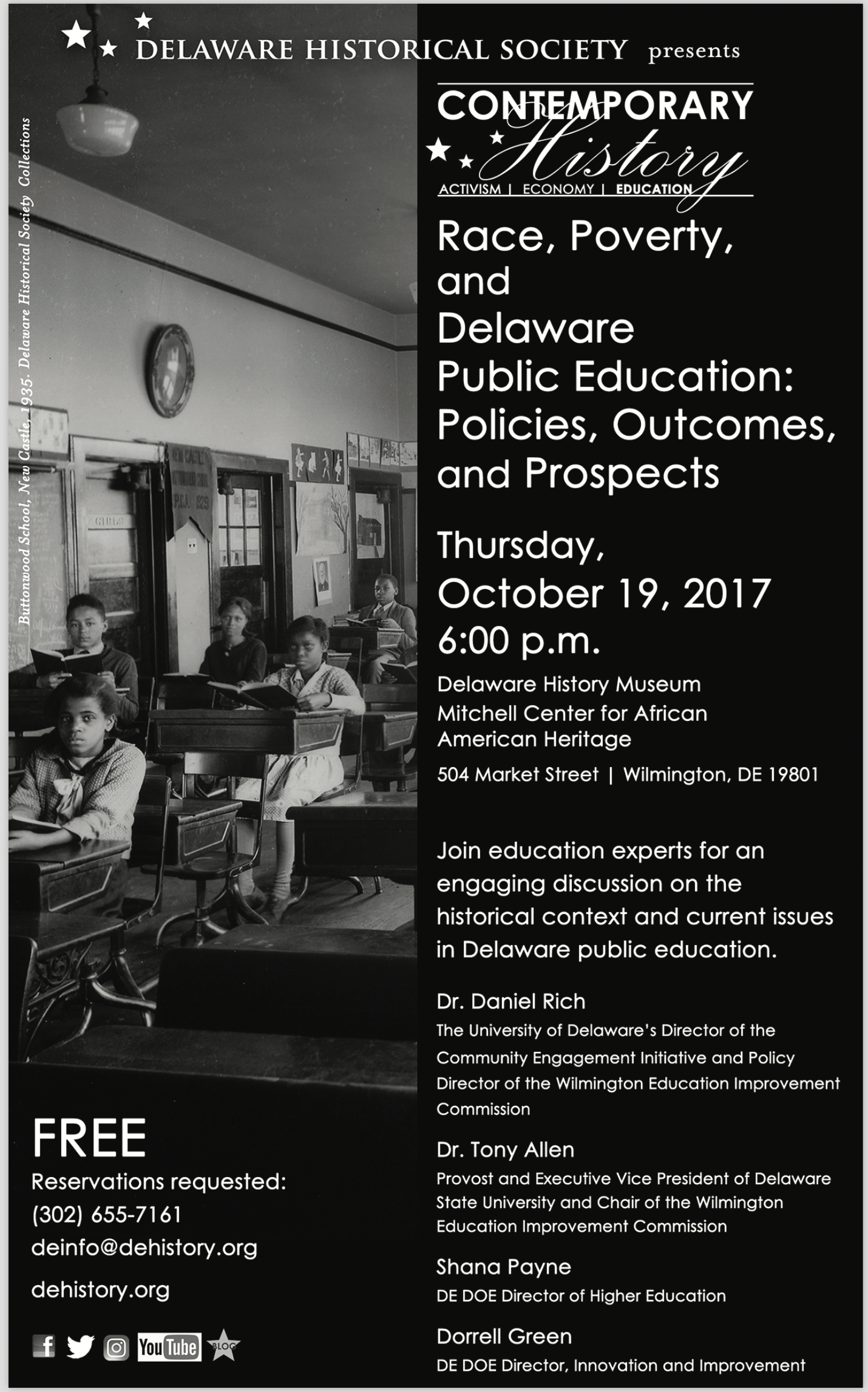 Delaware Public Education speaker series at the Delaware Historical Society